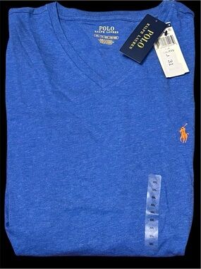 Polo Ralph Lauren Men's Royal Blue V-Neck Men’s XXL Tee